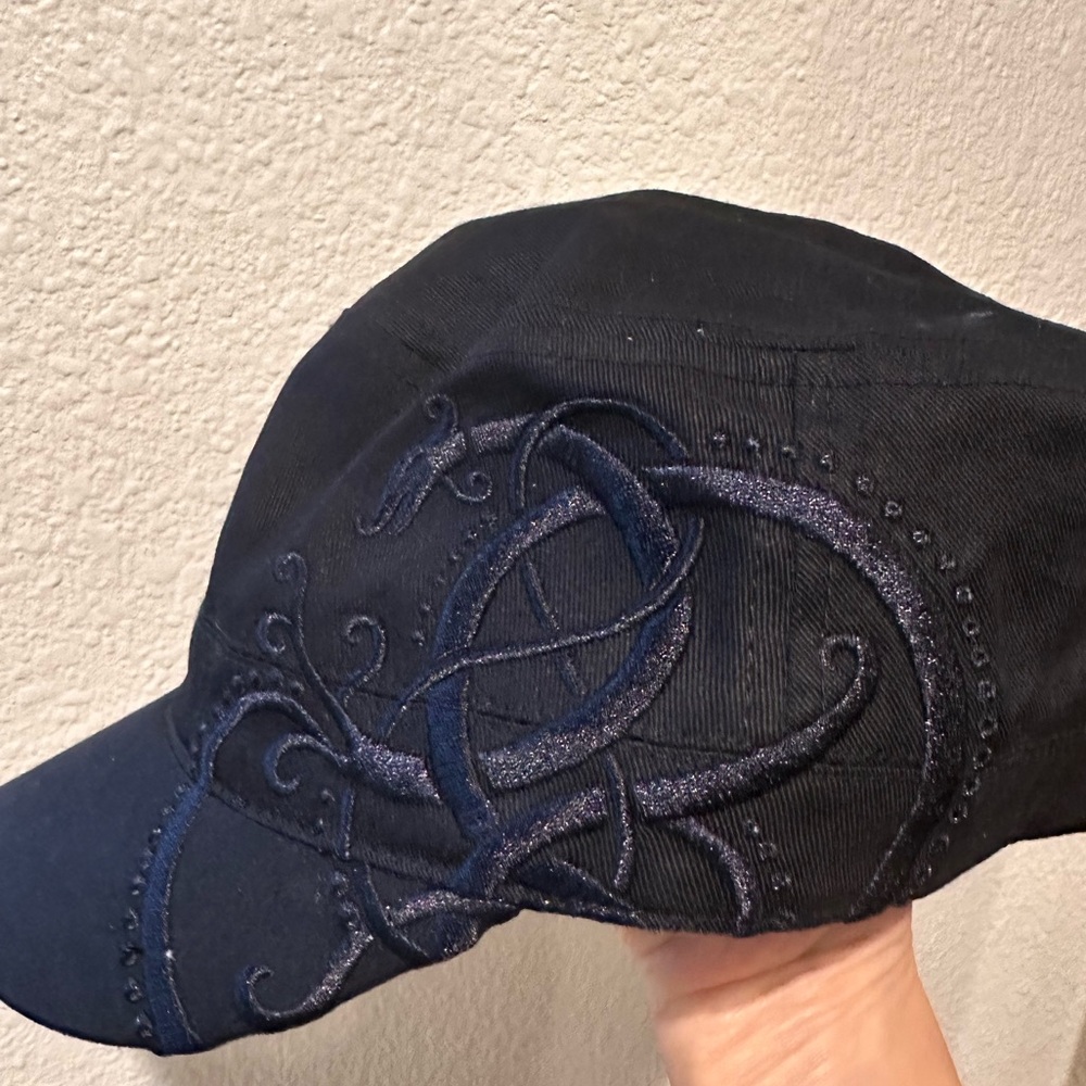 Black Embroidered Cap